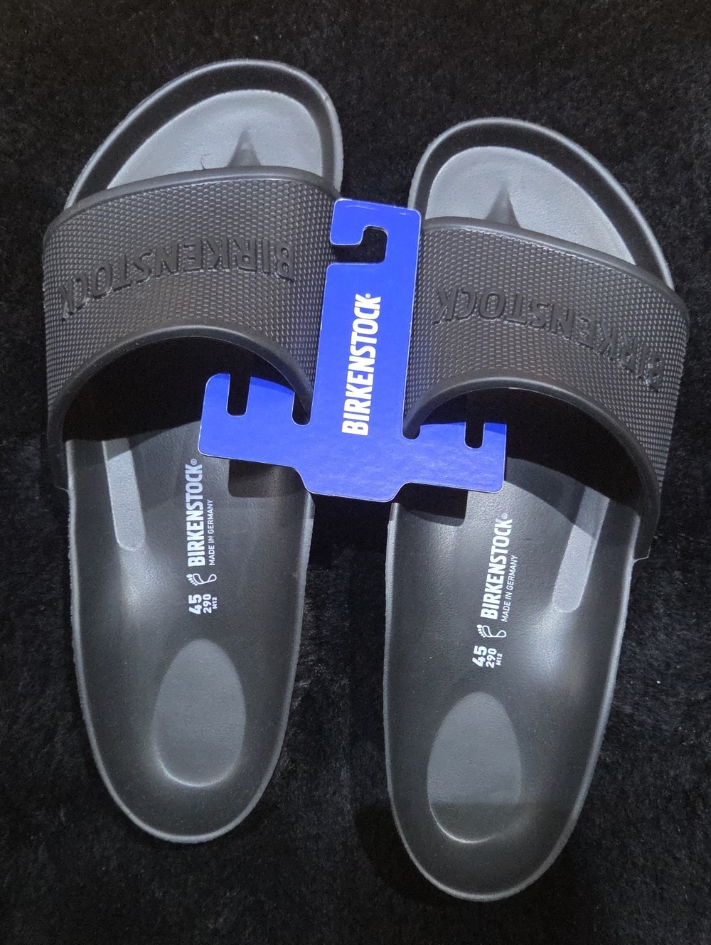 Birkenstock Men’s Black Slide Sandals Size 45, US Shoe Size 11